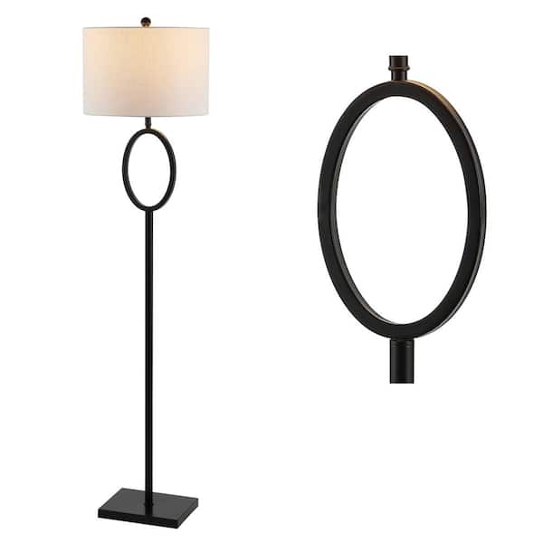 JONATHAN Y April 61 in. Oil Rubbed Bronze Metal Modern Contemporary LED Floor Lamp