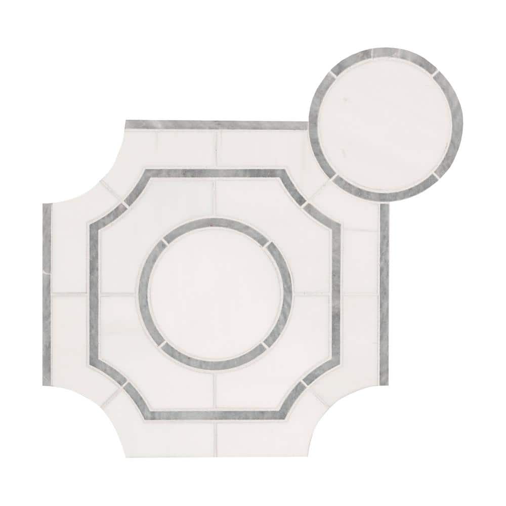 Bianco Dolomite Regency 10 in. x 10 in. x 0.39 in. Polished Marble Mesh-Mounted Mosaic Tile (6.9 sq. ft./Case) price history on PriceWatchPro