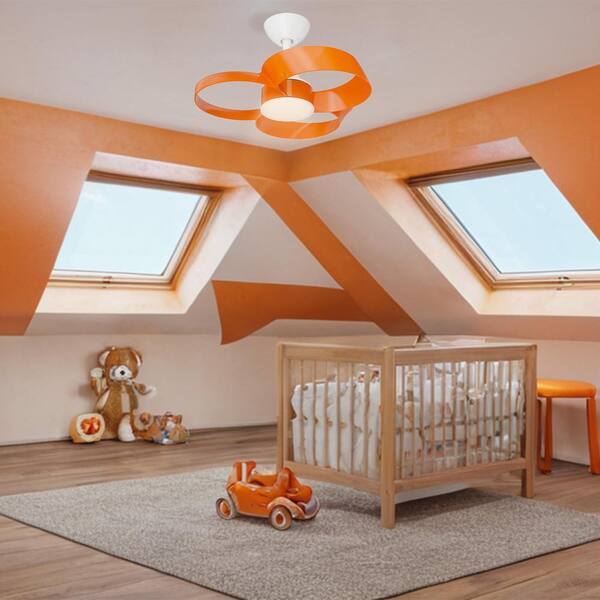 Breezism Windora 22 in. Indoor White Ceiling Fan with Orange Blade