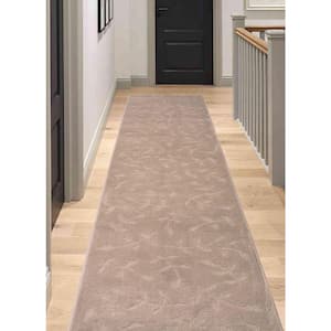 Euro Flowers Sandy Gray 25 in. W x 120 in. L Stair Runner 20.83 sq. ft.