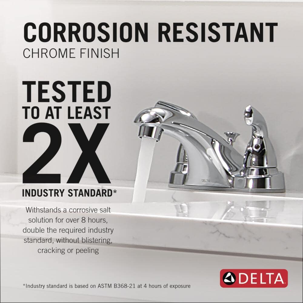 Chrome 2-Handle Centerset Bathroom Faucet with Drain Assembly