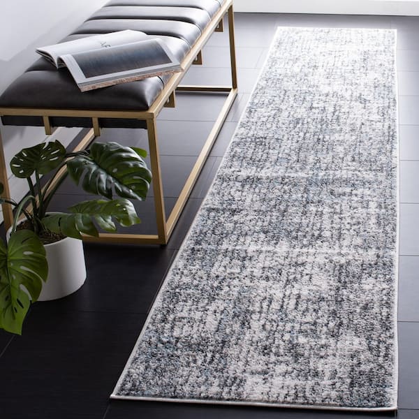 Toscana 2 ft. x 9 ft. Ivory/Gray Distressed Abstract Runner Rug