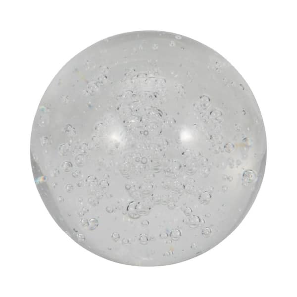 Liv & Skye 5 in. x 5 in. Clear Round Glass Bubble Abstract Decorative Orb