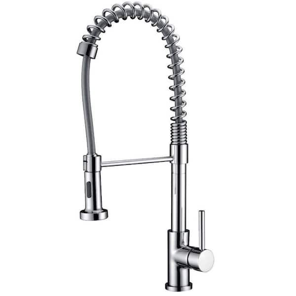 Unbranded Luxurious Single Handle Pull-Down Sprayer Kitchen Faucet in Brushed Nickel