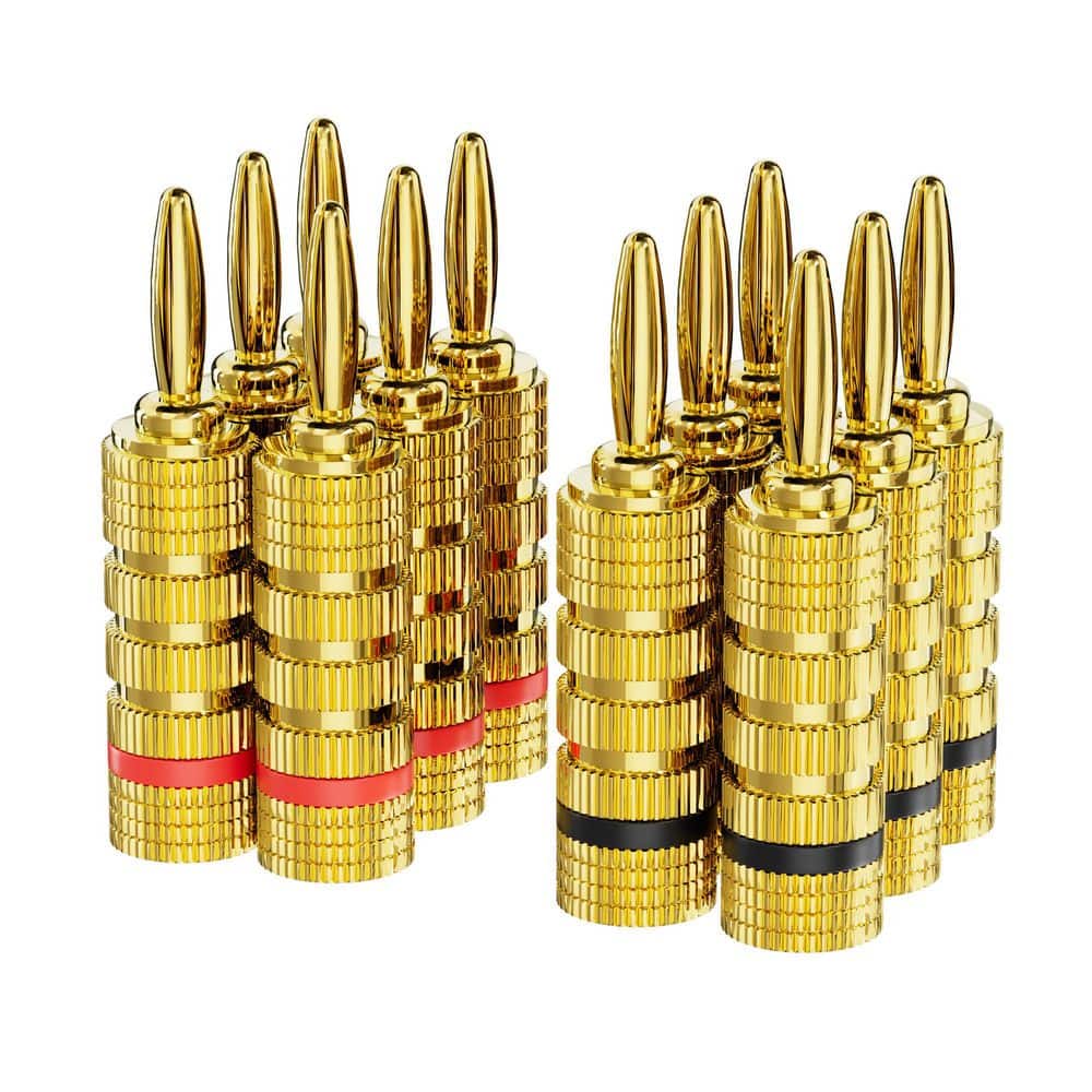 Syston Cable Technology Banana Plugs, 4 mm 24K Gold Plated Pure