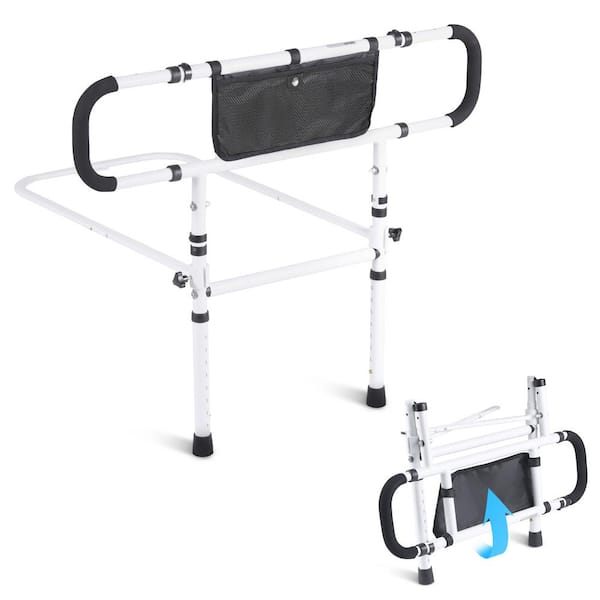VEVOR Bed Assist Rail 180° Foldable 450 lbs. Loading Bed Side Rails with 4-Level Handle for Elderly Adults Senior Patient Care