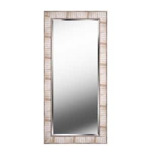 Oversized Casual Brown And White Mirror (65.43 in. H X 31.43 in. W)