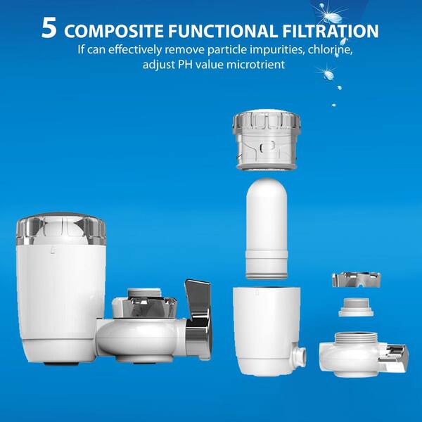 2 Pack Faucet Water Filter, Faucet Mount Filters Purifier Kitchen Tap  Filtration Activated Carbon Removes Chlorine Fluoride Heavy Metals Hard  Water