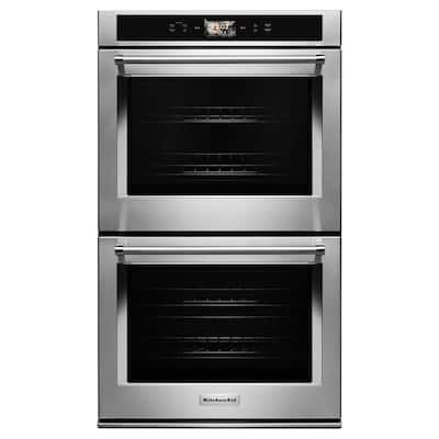 30 in. Double Electric Smart Wall Oven with Powered Attachments in Stainless Steel
