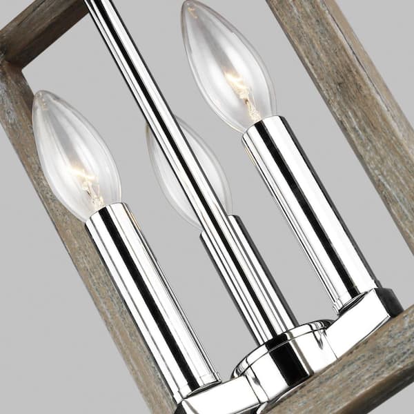 Moffet Street 3-Light Washed Pine Pendant