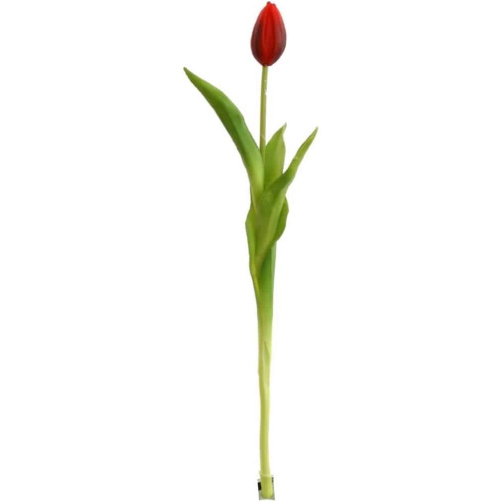 17 in. Red Artificial Tulip Buds Centerpieces 24-Piece Lifelike Flower Stem