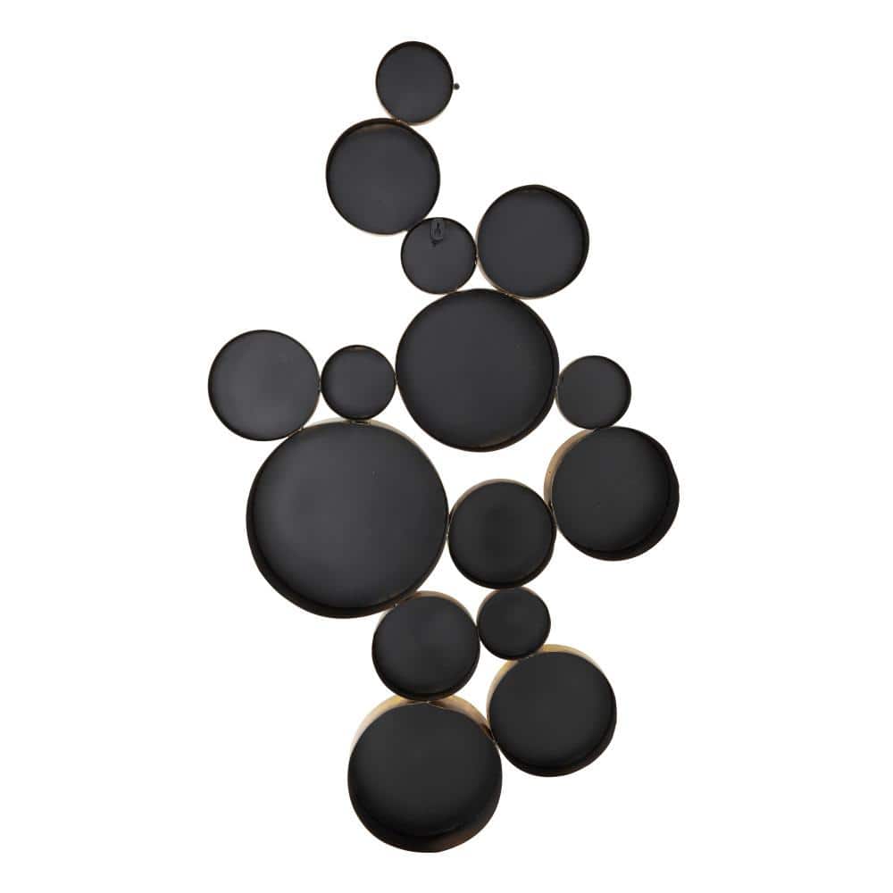 Gold Round Cluster Framed Wall Mirror, 40" x 22"