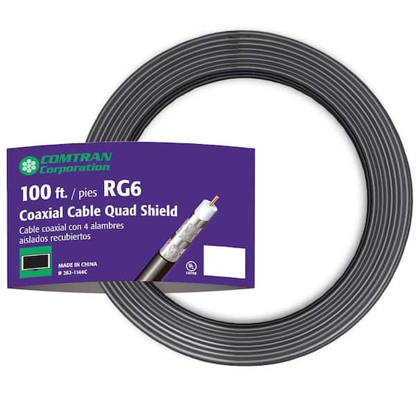 Cerrowire 100 ft. RG6 Quad Shield Coaxial Cable 262-1144C - The
