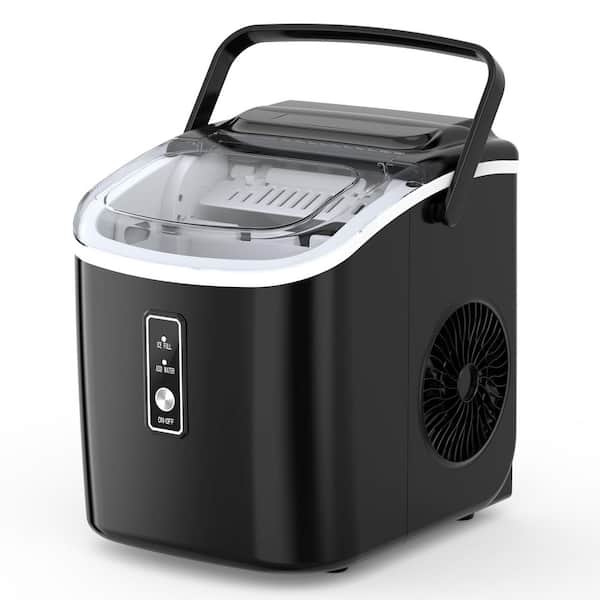 Vibekio 12 in. 26. 5lb. /24H Bullet Ice Countertop Portable Ice Maker with Basket & Scoop in Black, 9 Cubes/6Mins Auto-Cleaning