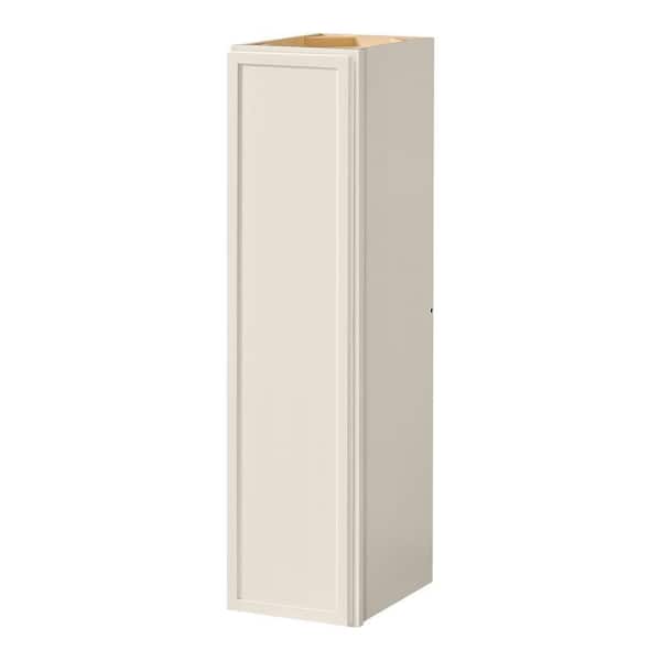 Hampton Bay Leyton 9 in. W x 12 in. D x 36 in. H Ready to Assemble Plywood Slim Shaker Wall Kitchen Cabinet in Antique White