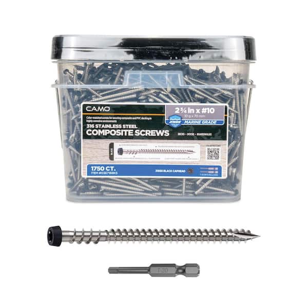 #10 2-3/4 in. Black Star Drive Trim Head Composite Deck Screw (1750-Count)