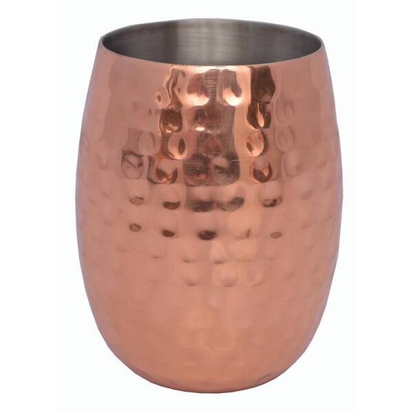 Copper Water Glass Tumbler Indian Handmade Drinking Glass Hammered Finish 2 Pcs 