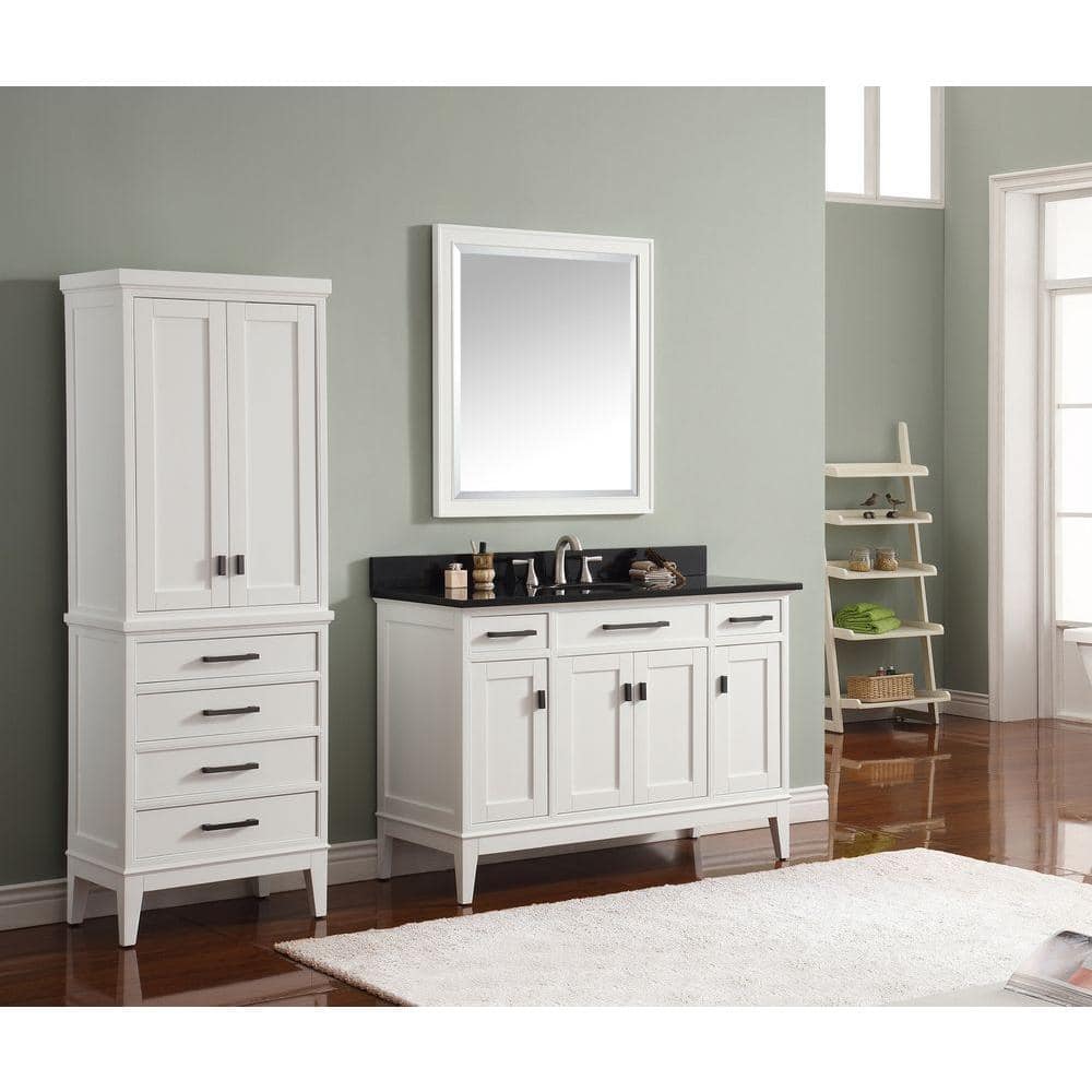Madison 28" Brown Wood Rectangular Bathroom Vanity Mirror