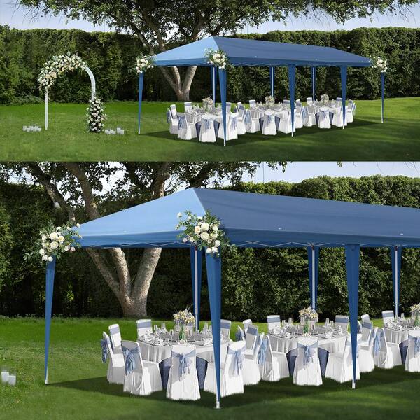 Winado 30 ft. x 10 ft. Blue Straight Leg Pop-up Canopy with