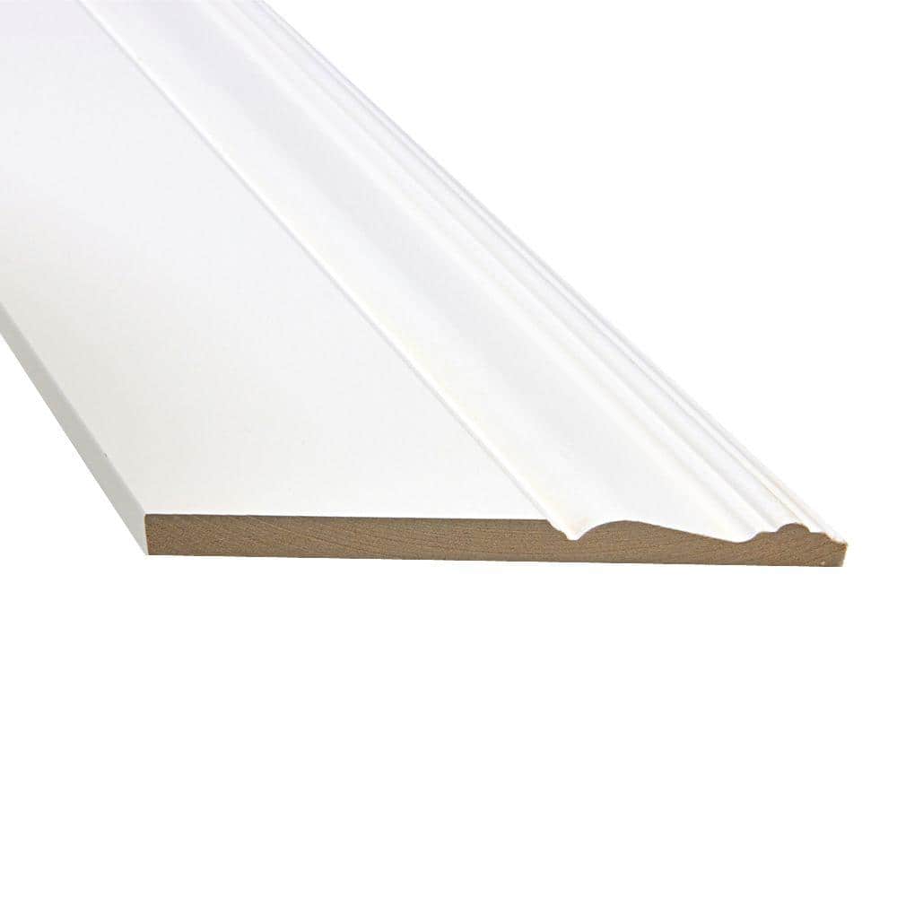 12 ft. x 5-7/8 in. x 9/16 in. White Primed MDF Base Moulding MDFM512 ...