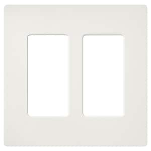 Claro 2 Gang Wall Plate for Decorator/Rocker Switches, Satin, Architectural White (SC-2-RW) (1-Pack)