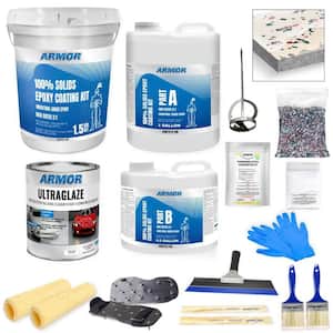 1.5 gal. Tan Gloss 2-Part 300 sq.ft. Epoxy Kit Interior Industrial Concrete Basement & Garage Epoxy Floor Paint Kit