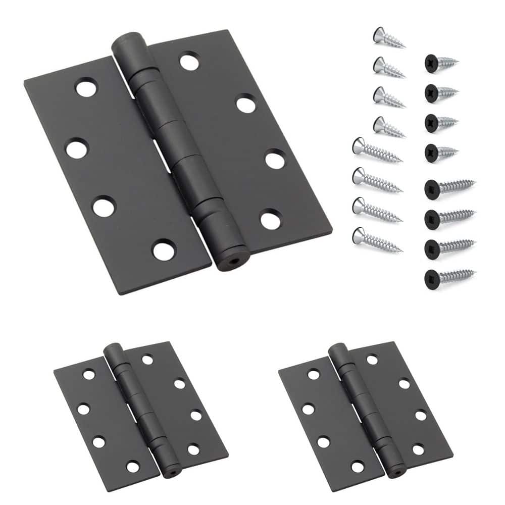 4 in. x 4-1/2 in. Black Full Mortise Ball Bearing Butt Hinge with Removable Pin (3-Pack) price history on PriceWatchPro