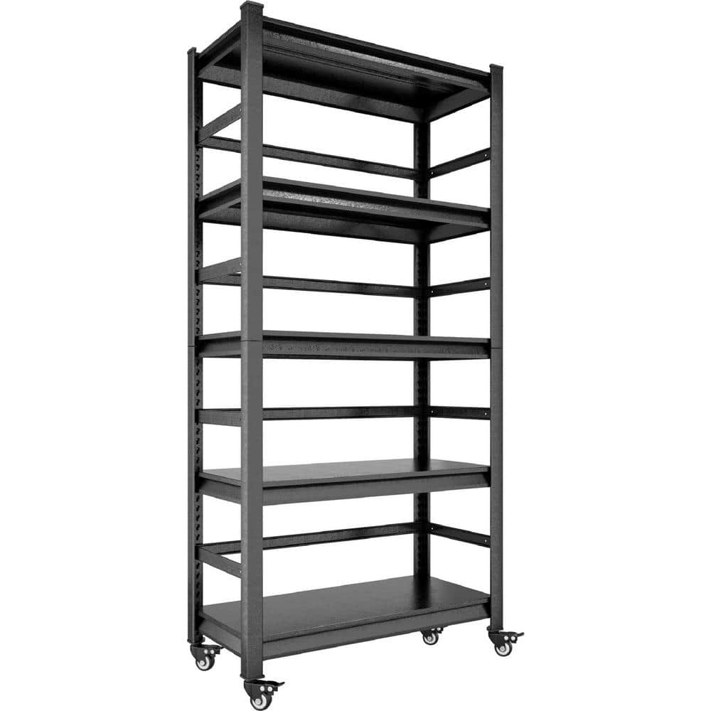 72 in. H 5-Shelf Metal Pantry Organizer with Adjustable Shelving Units, Whe