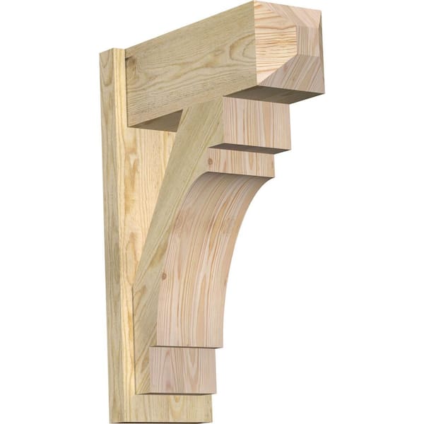 Ekena Millwork 8 in. x 28 in. x 20 in. Merced Craftsman Rough Sawn Douglas Fir Outlooker