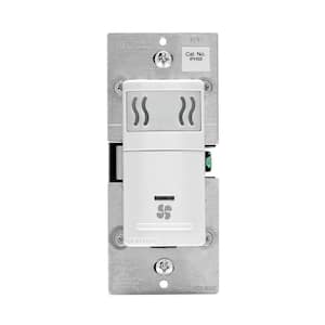 Decora In-Wall Humidity Sensor & Fan Control, 3 A, Single Pole, White