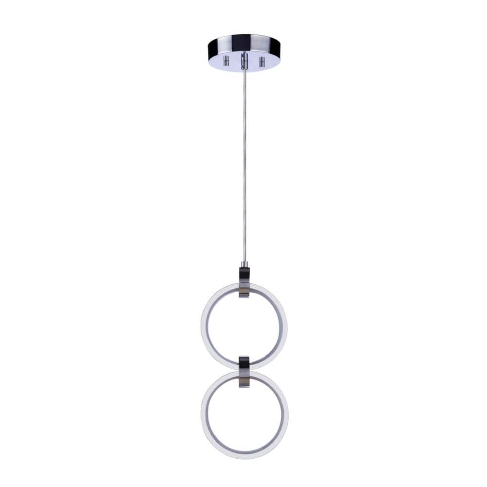 Modern Chrome Frosted Glass LED Pendant Light