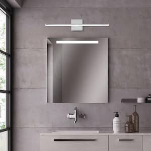 Nimbus 20 in. W 18-Watt 1-Light Dimmable Polished Chrome LED Vanity Light Integrated LED Wall Sconce with Acrylic Shade