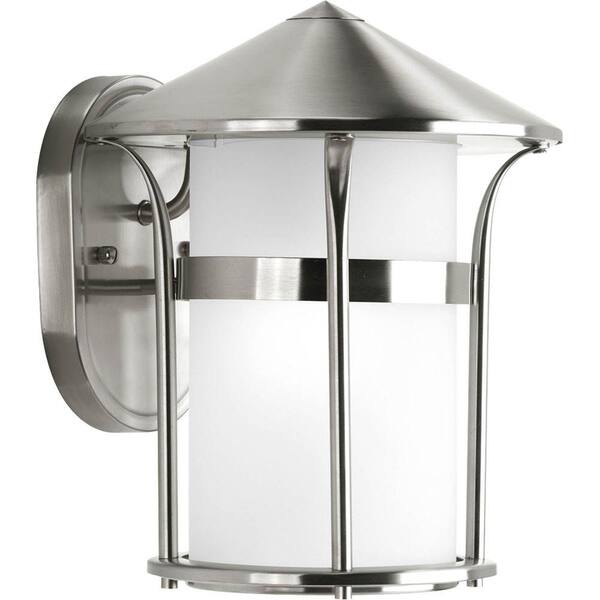 Progress Lighting Welcome Collection Wall Mount Outdoor Stainless Steel Lantern-DISCONTINUED