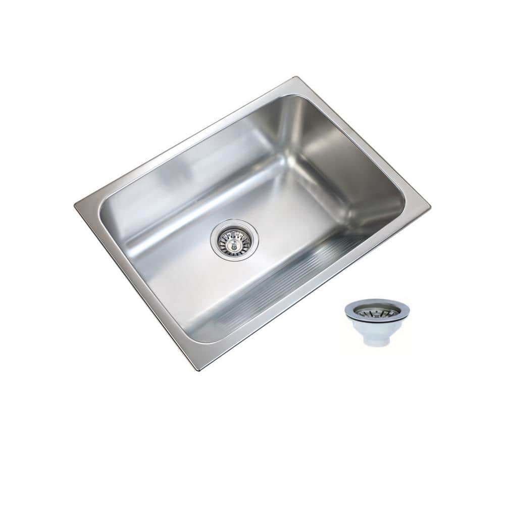 UKINOX 24 in. x 18 in. Single Bowl Stainless Steel Laundry Sink