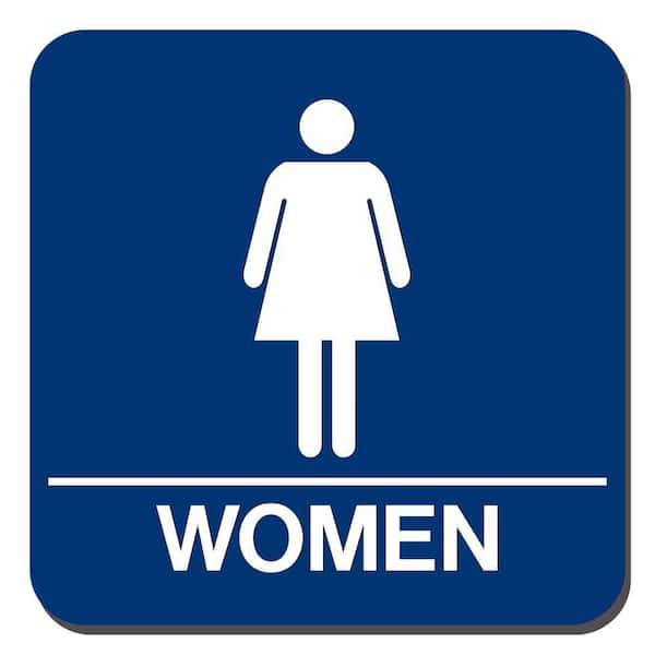 8 in. x 8 in. Blue Plastic with Women Symbol Sign