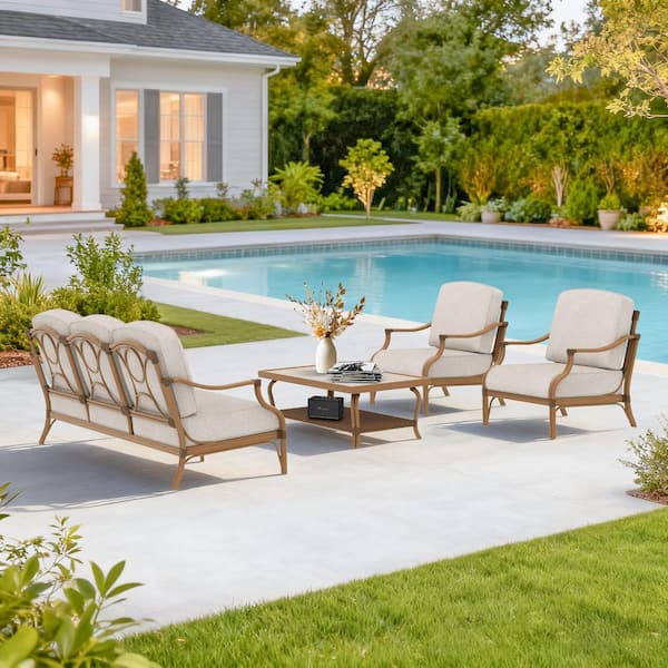 Arcadia 4-Piece Aluminum Outdoor Conversation Set with Cushion