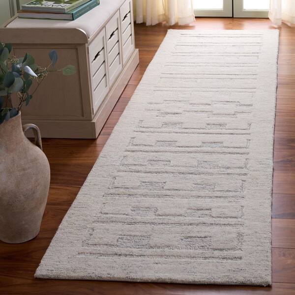 Harvest 2 ft. x 9 ft. Gray/Beige Tribal Runner Rug