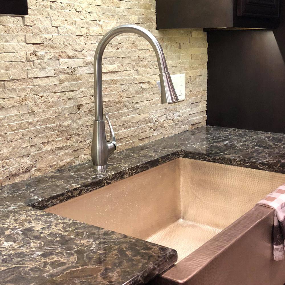 Brushed Nickel Pull-Down Kitchen Faucet with Spray
