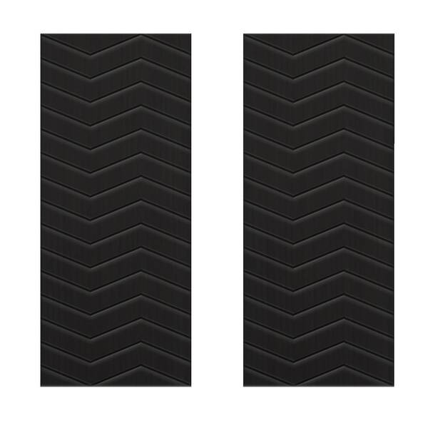 CALHOME 84 in. x 96 in. Hollow Core Black Painted Composite MDF Interior Double Closet Sliding Doors