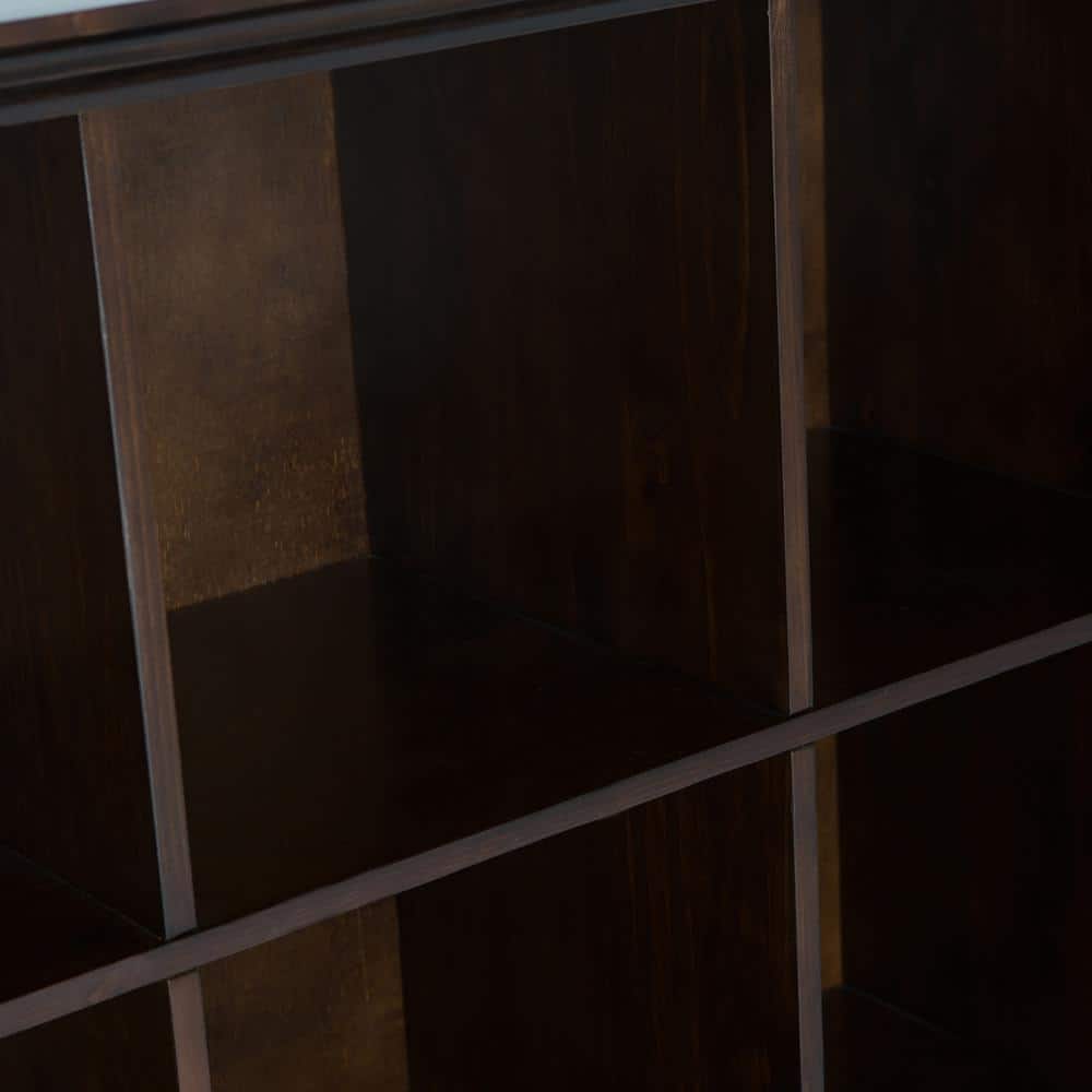 Brunette Brown Solid Wood 9-Cube Bookcase and Storage Unit
