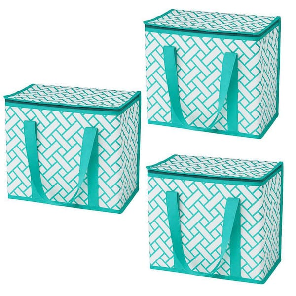 32 Qt. Green Insulated Hot Cold Tote Bag, 3-Pack