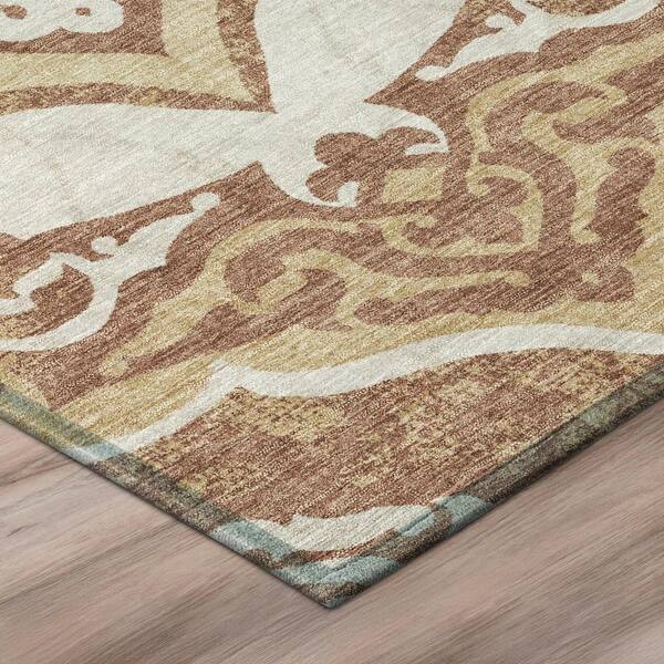 Chantille Machine Washable Indoor/Outdoor Abstract ACN3149 Rust 3 ft. x 4 ft. Area Rug