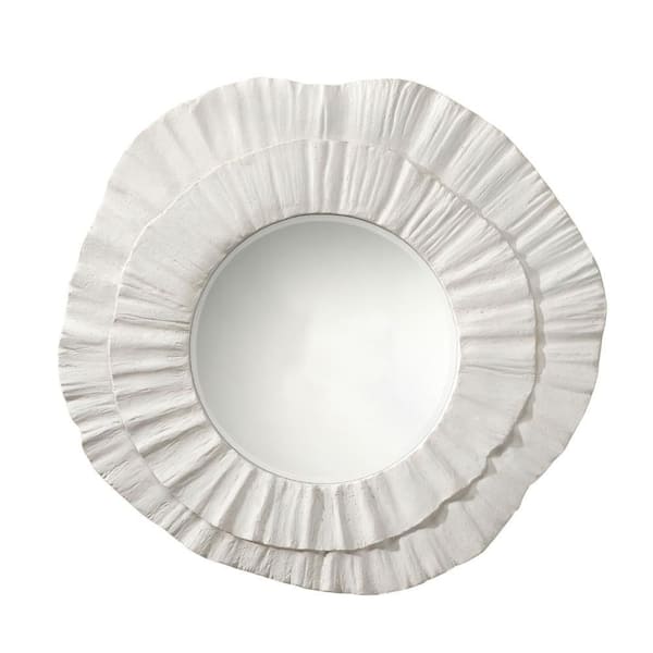 Nolo White 2.5 in. W x 43 in. H Round Resin Framed Mirror
