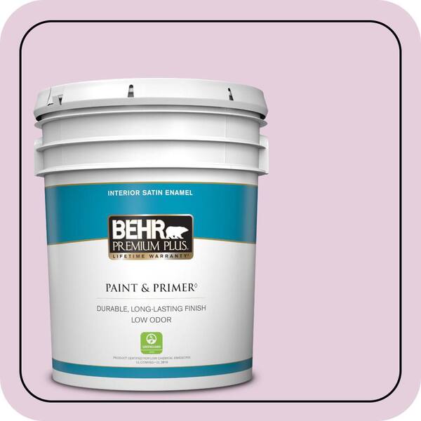 BEHR PREMIUM PLUS 5 gal. #680C-3 Rose Glow Satin Enamel Low Odor Interior Paint & Primer