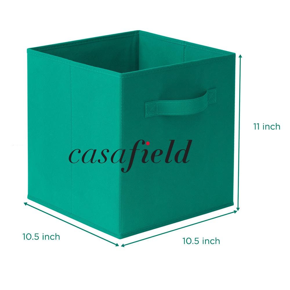 Set of 12 Orange Collapsible Fabric Storage Cube Bins