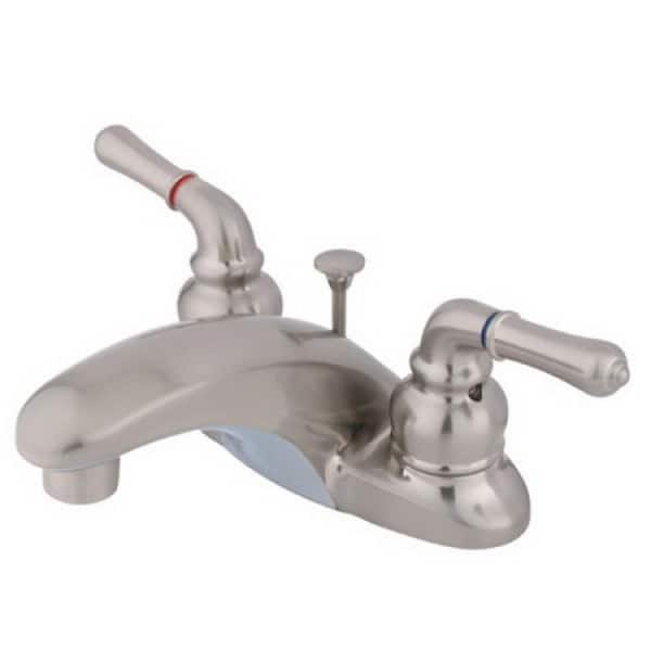 Kingston Brass Brimfield 4 in. Centerset 2-Handle High-Arc Bathroom Faucet in Brushed Nickel