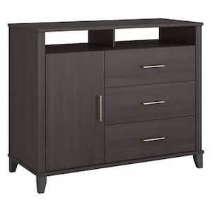 Somerset 3 Drawer Dresser and Bedroom TV Stand in Storm Gray Swatch 48W x 21D x 39H