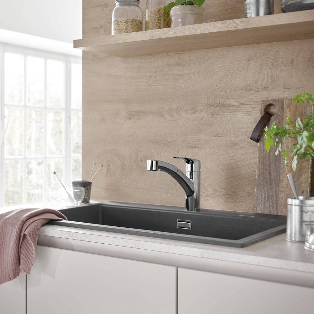 Eurosmart 7" Chrome Dual Spray Pull-Out Kitchen Faucet