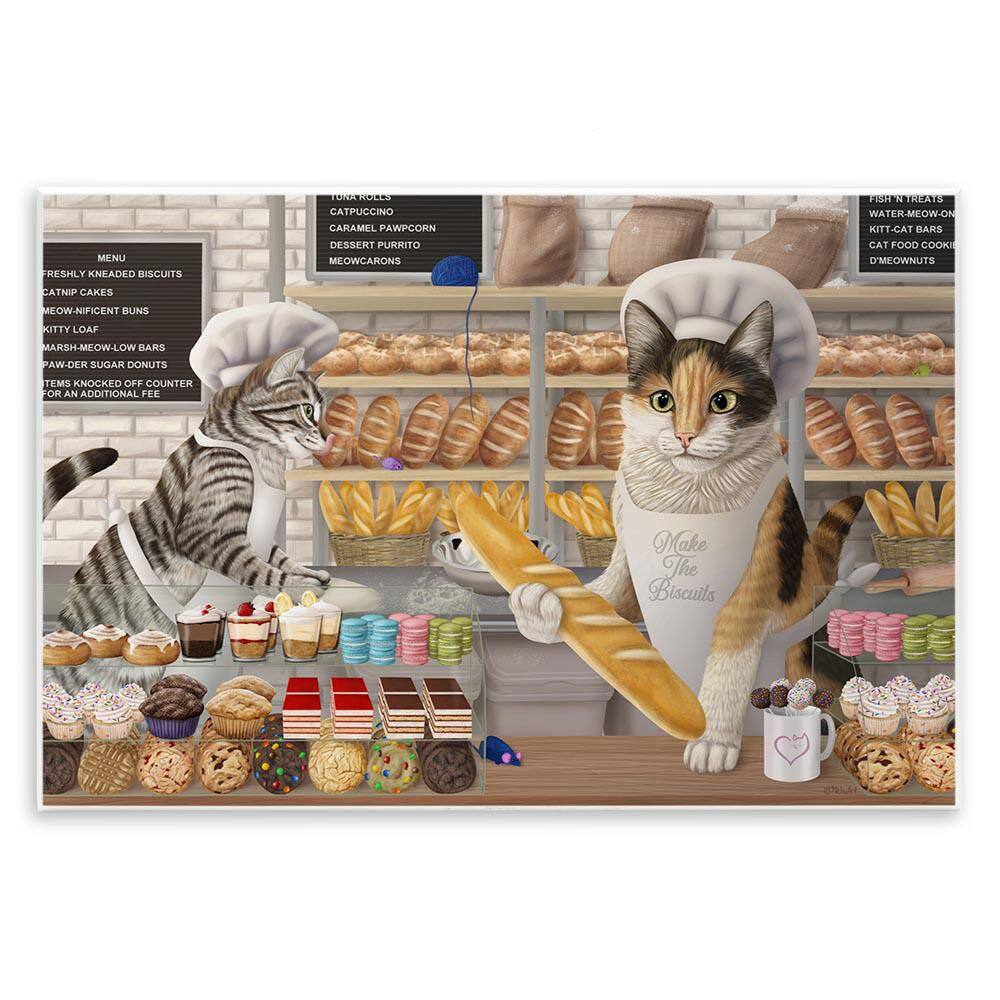 Meow Bakery Funny Cats by Mehu Art Unframed Food Graphic Art Print 13 in. x 19 in. price history on PriceWatchPro