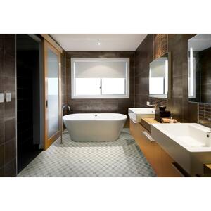 Vera Anne Pattern 11.81 in. x 11.81 in. x 10mm Polished Mosaic Marble Floor and Wall Tile (9.7 sq. ft./Case)